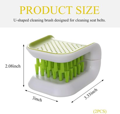 Car Seat Belt Cleaning Brush, Double Sided U-Shaped Non-Slip Vehicle Washing Brush, Multifunctional Seatbelt Brush Supplies for Most Cars, Car Interior Cleaning Tool in Saudi Arabia