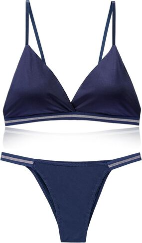 ملخصات حمالة صدرية مبطنة من الحرير الجليدي بيكيني 2 قطعة الملابس الداخلية in Kuwait