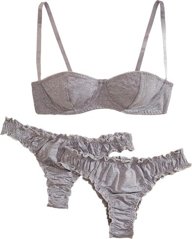 1/2 Cup Cotton Sexy Lingerie Bra and Panty Sets For Women Matching Bralette Sets 3 Piece in Saudi Arabia