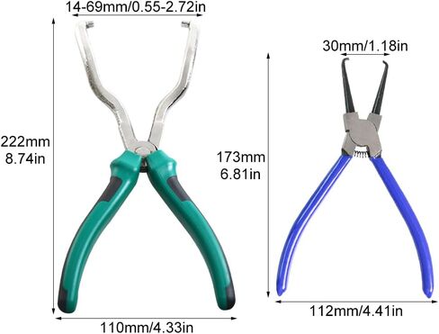 2pcs Electrical Disconnect Pliers Automotive Electrical Disconnect Pliers Set Rdiator Hose Clamp Pliers Automotive Long Spark Plug Removal Pliers for Electrical Connectors (2pcs/7inch) in Saudi Arabia