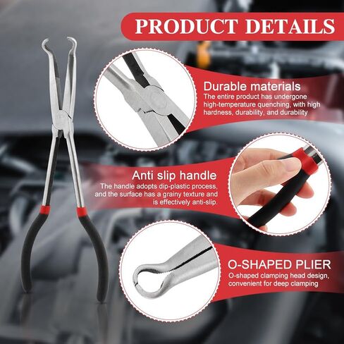 2pcs Electrical Disconnect Pliers Automotive Electrical Disconnect Pliers Set Rdiator Hose Clamp Pliers Automotive Long Spark Plug Removal Pliers for Electrical Connectors (2pcs/7inch) in Saudi Arabia