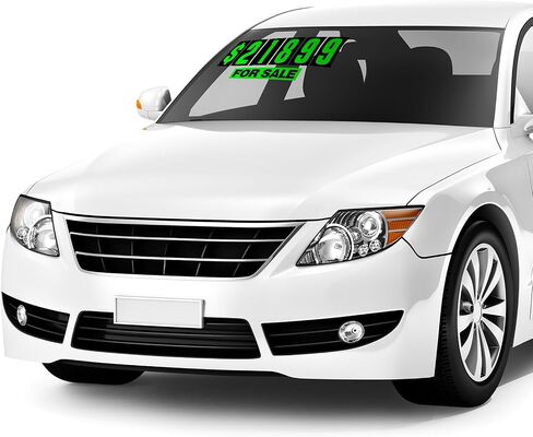 7 1/2 Vinyl Number Decals Large Chartreuse Windshield Pricing Stickers Car Dealership Supplies 0-9 Car Lot Pricing Numbers for Auto Vehicle Window (44 Pcs) in Saudi Arabia