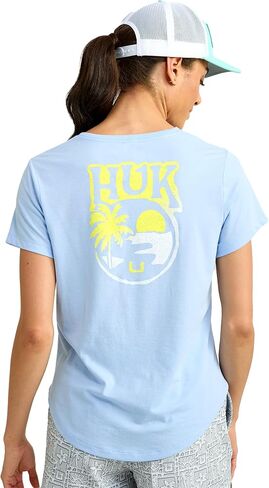 HUK Women's Short Sleeve V-Neck Tee, Fishing T-Shirt in Saudi Arabia