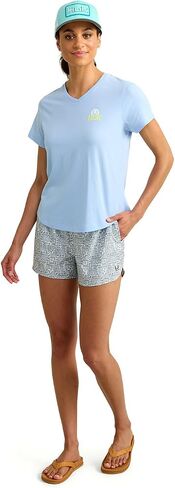 HUK Women's Short Sleeve V-Neck Tee, Fishing T-Shirt in Saudi Arabia