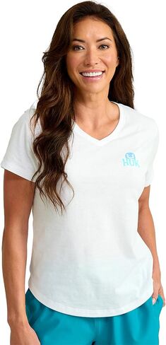 HUK Women's Short Sleeve V-Neck Tee, Fishing T-Shirt in Saudi Arabia