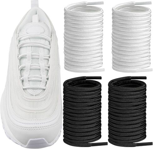 2 Pairs 4MM Round Shoelaces for Nike Air Max 97/95/720 Running Replacement Shoes Laces Strings in Saudi Arabia