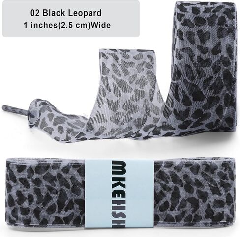 Snow Yarn Shoe Laces: Wide Leopard Flat Sneakers Shoelaces 2 Pair in Kuwait