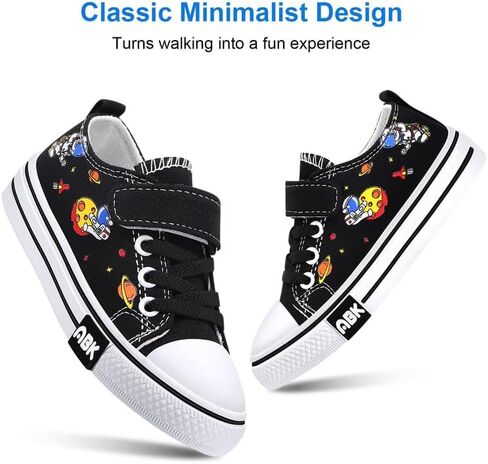 Toddler Boys Girls Slip On Canvas Sneakers Cartoon Dinasour Printed Little Kid Unisex Adjustable Strap Walking Shoes Lazy Shoes with Hook and Loops in Saudi Arabia