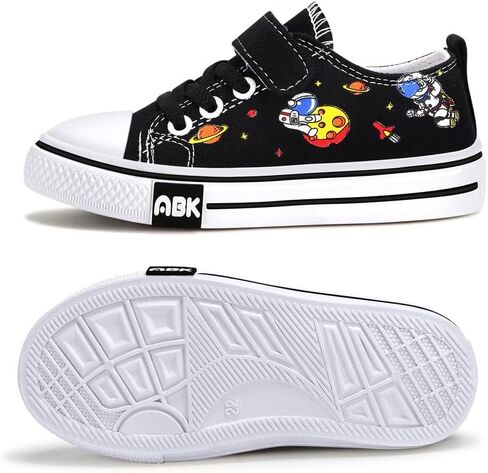 Toddler Boys Girls Slip On Canvas Sneakers Cartoon Dinasour Printed Little Kid Unisex Adjustable Strap Walking Shoes Lazy Shoes with Hook and Loops in Saudi Arabia