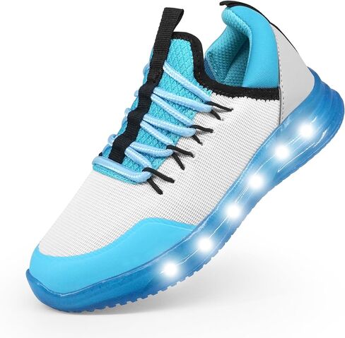 YESKIS Toddler Boys Girls Light Up Shoes Lightweight Mesh Breathable Fashion Led Flashing Walking Running Sneakers for Toddler and Little Kid in Kuwait