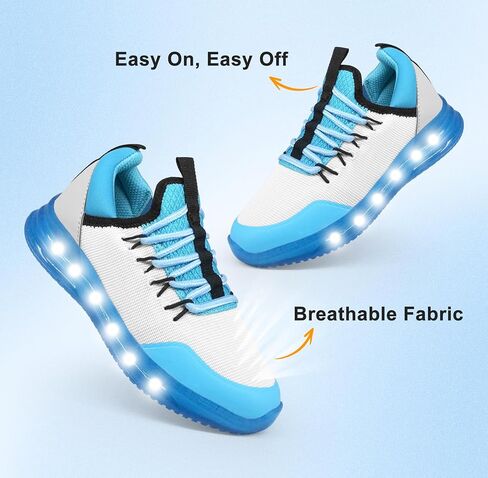 YESKIS Toddler Boys Girls Light Up Shoes Lightweight Mesh Breathable Fashion Led Flashing Walking Running Sneakers for Toddler and Little Kid in Kuwait