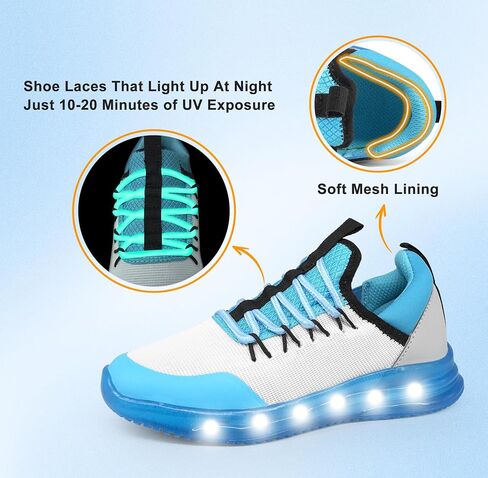 YESKIS Toddler Boys Girls Light Up Shoes Lightweight Mesh Breathable Fashion Led Flashing Walking Running Sneakers for Toddler and Little Kid in Kuwait