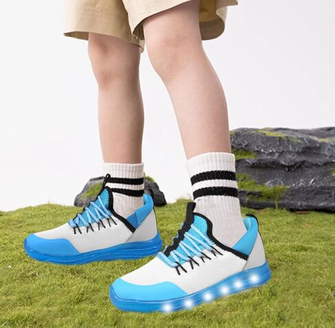 YESKIS Toddler Boys Girls Light Up Shoes Lightweight Mesh Breathable Fashion Led Flashing Walking Running Sneakers for Toddler and Little Kid in Kuwait