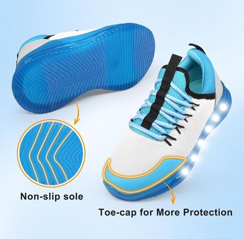 YESKIS Toddler Boys Girls Light Up Shoes Lightweight Mesh Breathable Fashion Led Flashing Walking Running Sneakers for Toddler and Little Kid in Kuwait