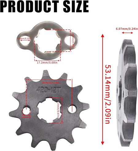 ضرس أمامي 420-15T 17 ملم متوافق مع 50cc 70cc 90cc 110cc 125cc الترابية دراجة الطرق غير الممهدة دراجة صغيرة ATV 4 عجلات الدراجة in Kuwait