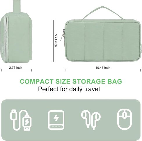 MOSISO Electronic Organizer Travel Case, Puffy Electronic Accessories Carry Case for Cable, Charger, Phone, Earphone, Mouse and Other Accessories, Portable Storage Bag with Handle, Black in Saudi Arabia