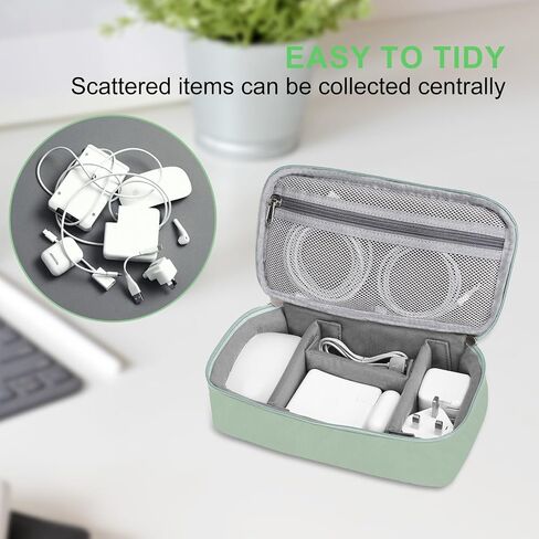 MOSISO Electronic Organizer Travel Case, Puffy Electronic Accessories Carry Case for Cable, Charger, Phone, Earphone, Mouse and Other Accessories, Portable Storage Bag with Handle, Black in Saudi Arabia