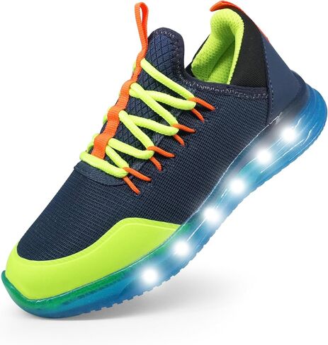 YESKIS Toddler Boys Girls Light Up Shoes Lightweight Mesh Breathable Fashion Led Flashing Walking Running Sneakers for Toddler and Little Kid in Kuwait