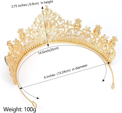 AHONEY Peach Tiara and Crown for Women, Crystal Crown Rhinestone Princess Peach Tiaras for Birthday Prom Halloween Party Accessories in Saudi Arabia