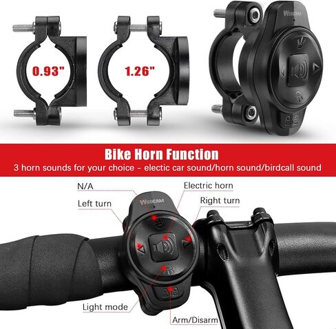 WSDCAM Bike Tail Light with Turn Signals and Brake Light Bike Horn Alarm with Remote, Built in Speaker/Light Sensor/Vibration Sensor, Smart Auto ON/Off Rechargeable Waterproof Rear Bike Light 2 PACK in Saudi Arabia