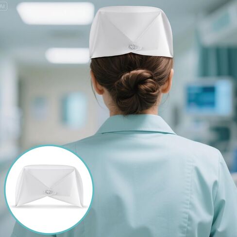 قبعة ممرضة مع دبوس ، ممرضة بيضاء عقال غطاء خمر قبعة التمريض لحفل المرأة in Saudi Arabia