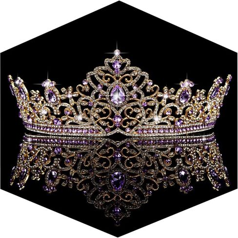 AHONEY Peach Tiara and Crown for Women, Crystal Crown Rhinestone Princess Peach Tiaras for Birthday Prom Halloween Party Accessories in Saudi Arabia