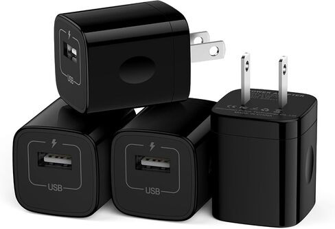 iPhone Charger Block, Plug in Phone Charger, Sicodo 4Pack Single Port USB Wall Charger Fast Charging Adapter Cube Box for iPhone 15 14 13 12 SE(2020) 11/11pro/XS/XS Max,Samsung Galaxy S23/S22/S21,LG in Kuwait