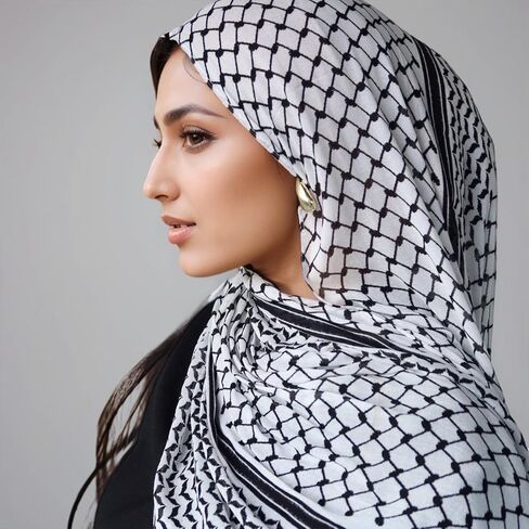 أزياء Keffiyeh - وشاح رأس البوليستر رأس - وشاح شال العربي للنساء الفتيات - أسلوب فلسطين وعلمه in Kuwait