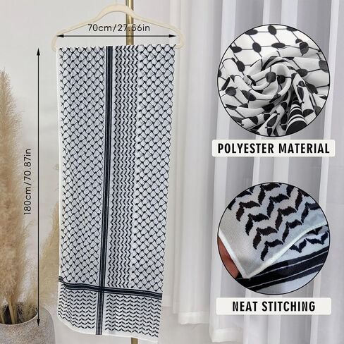 أزياء Keffiyeh - وشاح رأس البوليستر رأس - وشاح شال العربي للنساء الفتيات - أسلوب فلسطين وعلمه in Kuwait
