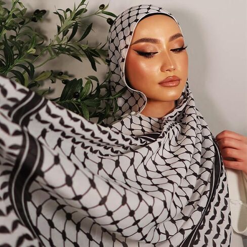 أزياء Keffiyeh - وشاح رأس البوليستر رأس - وشاح شال العربي للنساء الفتيات - أسلوب فلسطين وعلمه in Kuwait