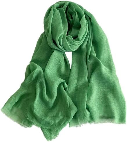 وشاح changyex الكتان الطويل ، الأوشحة الرقيقة ، وشاح القطن للنساء خفيفة الوزن ، شال شال الصيف 72.8 * 35in in Kuwait
