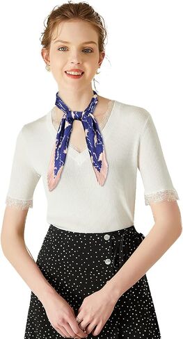 Women Satin Head Scarf Silk Feeling Hair Scarf, Neck Bag Handbags Scarves, Pleated Rhombus in Saudi Arabia