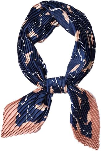 Women Satin Head Scarf Silk Feeling Hair Scarf, Neck Bag Handbags Scarves, Pleated Rhombus in Saudi Arabia