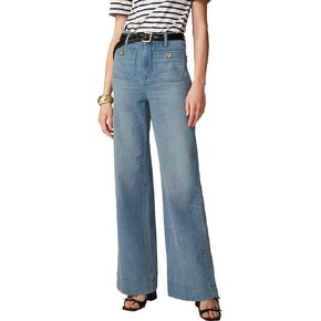 Oprah's Favorite Jeans Baggy Jeans High Waisted Wide Leg Straight Stretchy Denim Pants with Patch Pockets