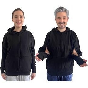 Inspired Comforts Unisex Dialysis & IV Access Hoodie – Dual Arm Zippers, Thumbhole Sleeves & Pockets