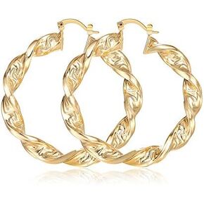 Fashionable Gold Hoop Earrings for Women - Hypoallergenic Hoop earrings Trendy Gold Earrings for women Perfect Gold Hoops Earrings Birthday Gift Idea