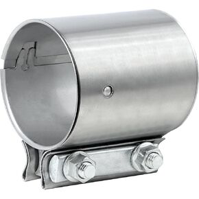 2.5 inch Exhaust Clamp Butt Joint Exhaust Band Clamp Sleeve Coupler 304 Stainless Steel
