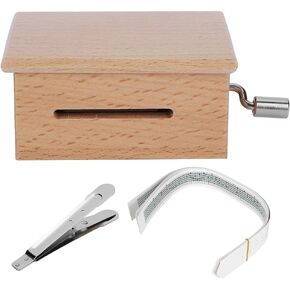 Nikou DIY Music Box, 15 Note Hand‑Cranked Wooden Music Box with 7Pcs Blank Paper Tape and Hole Puncher DIY Music Box