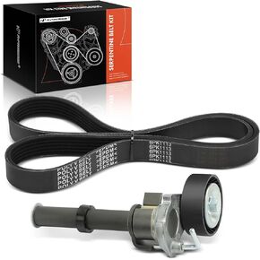 A -Premium Engine Serpentine Belt Drive Kit مع توتر متوافق مع Volkswagen & Audi Cars - Jetta ، Jetta City ، Passat ، Tiguan ، Beetle ، CC ، EOS ، GTI ، A3 ، Q3 ، TT ، A3/TT Quattro & More - 2.0L 1.8L