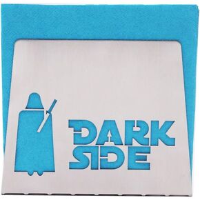 Finex SILVER Star Wars Dark Side Darth Vader Kylo Ren Light Side Yoda Premium Stainless Steel Napkin Holder Stand for kitchen dinner table theme party