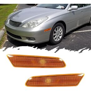 For 2002-2003 Lexus ES300, 2004-2006 Lexus ES330 Front Bumper Side marker Lights Housing 8173133021 8174133021, LX2532102 LX2533102 Smoked Lens