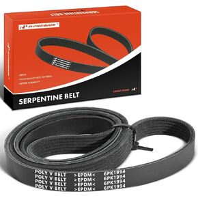 A-Premium Engine Serpentine Drive Belt Compatible with Ford, Chevrolet, GMC, Jeep, BMW, Cadillac, Lincoln, Mercury, Pontiac & Saturn Cars - F-100, Silverado, Explorer, Mustang, Sierra, Express & More
