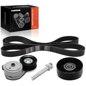 A-Premium Engine Serpentine Belt Drive Kit W/Tensioner & Idler Pulley Compatible with Chevrolet, GMC & Oldsmobile Cars - Silverado 1500, Express 2500, Blazer, Sierra 1500 & More - 4.3L 5.0L 5.7L