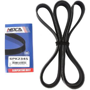 MOCA Serpentine Belt 6PK2345 Fits 99-06 for GMC Sierra 1500 4.8L, 06-11 for Lincoln Town Car 4.6L, 10-15 for Chevrolet Express 4500 6.0L, 02-06 for Cadillac Escalade EXT 6.0L w/ 105 Amp Alternator