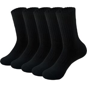 MAGIARTE Mens Athletic Compression Cotton Crew Socks Non Slip Design Multi Sports Socks for Men 5 Pairs
