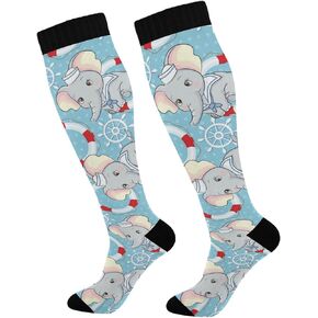 Wusikd Hot Dog Compression Socks للنساء والرجال تداول القلوب القديمة الجوارب الطويلة للركض الرياضي 1