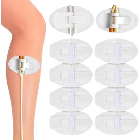 Foley Catheter Stabilization Device, 10Pcs Catheter Tube Holder, Adhesive Catheter Urinary Leg Bag Legband Holder Catheter Supplies, Catheter Hook and Loop Fixing Device Accessories