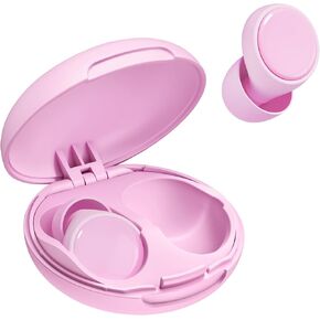 Ear Plugs for Sleeping Noise Cancelling, 45dB Noise Reduction Earplugs for Sleep, Concert, Focus, Snoring, Work, Silicone Hearing Protection Ear Plug with 8 Eartips Reusable Soft Earplug & Case Pink