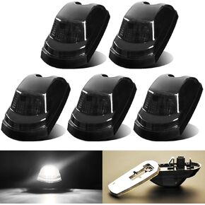 Smoked Lens LED Cab Roof Lights White LED Bulbs Top Clearance Marker Lights Fit For 2017-2022 F250 F350 F450 F550 Super Duty, Waterproof IP67(Qty:5)