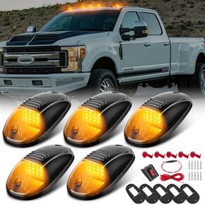 5pcs مصابيح علامات سقف الكابينة LED ، مصابيح العلامة العلوية سقف الكابينة ، مصابيح التخليص العلوية السقف ، ضوء تشغيل سقف LED ، استبدال Super Duty لـ 1500 2500 3500 4500 5500 2003-2018 شاحنات بيك آب